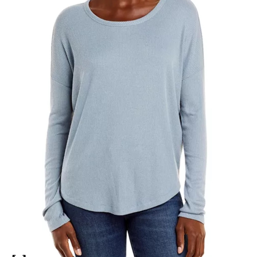 rag & bone Ribbed Drop Shoulder Top
